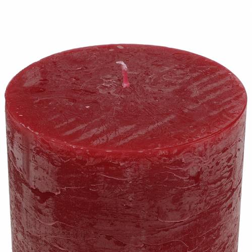 Article Bougies de couleur unie rouge foncé 70x100mm 4 pcs