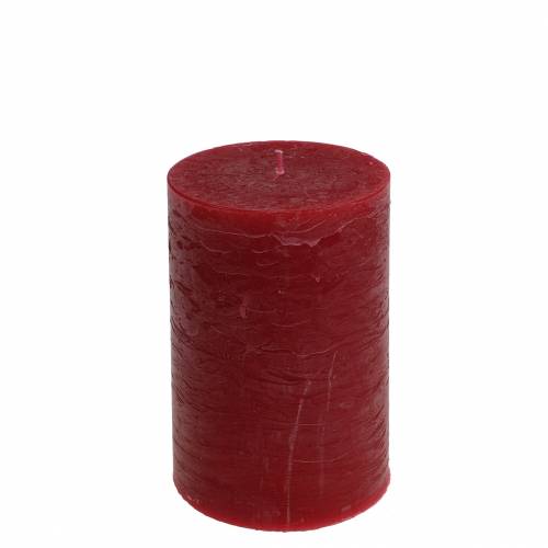 Article Bougies de couleur unie rouge foncé 70x120mm 4 pcs