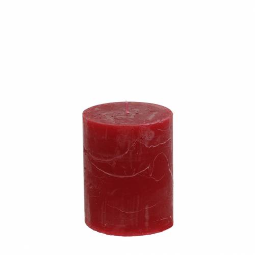 Article Bougies de couleur unie rouge foncé 70x80mm 4 pcs