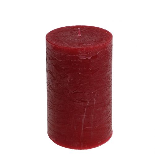 Floristik24 Bougies colorées unies rouge foncé 85x150mm 2pcs