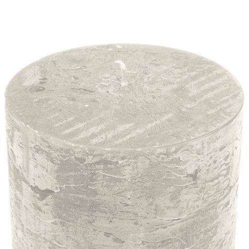 Article Bougies unies gris 60x100mm 4 pcs