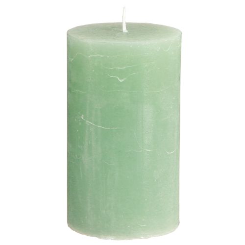 Bougies de couleur unie bougies pilier en jade vert 70×120mm 4 pcs