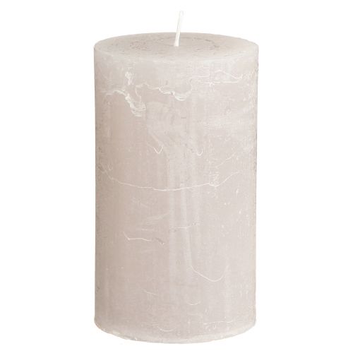 Article Bougies de couleur unie bougies pilier gris clair 70×120mm 4 pcs