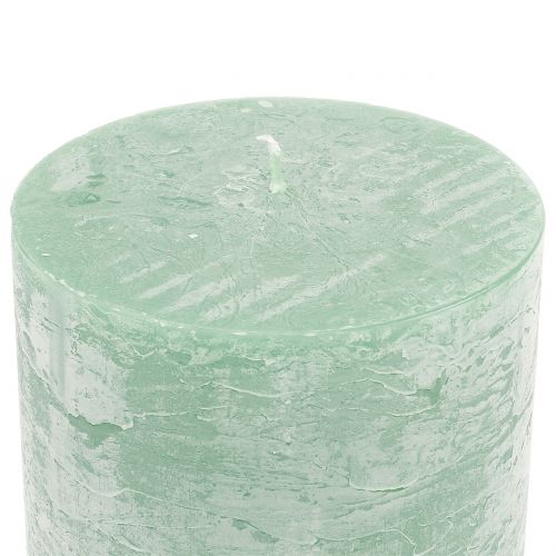 Article Bougies colorées unies vert clair 50x100mm 4pcs