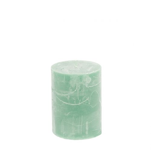 Article Bougies de couleur unie vert clair 60x80mm 4 pcs