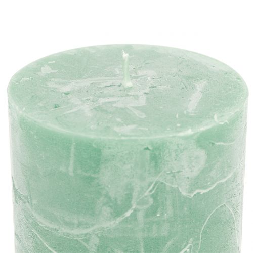 Article Bougies de couleur unie vert clair 60x80mm 4 pcs