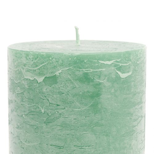 Article Bougies colorées unies vert clair 85x150mm 2pcs