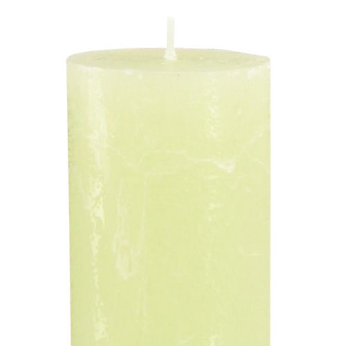 Article Bougies unies vert citron Bougies coniques 50×300mm 4 pcs