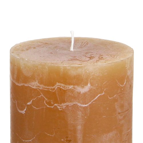 Article Bougies de couleur unie bougies pilier caramel 60×80mm 4 pcs