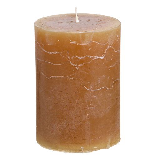 Bougies de couleur unie bougies pilier caramel 70×100mm 4 pcs