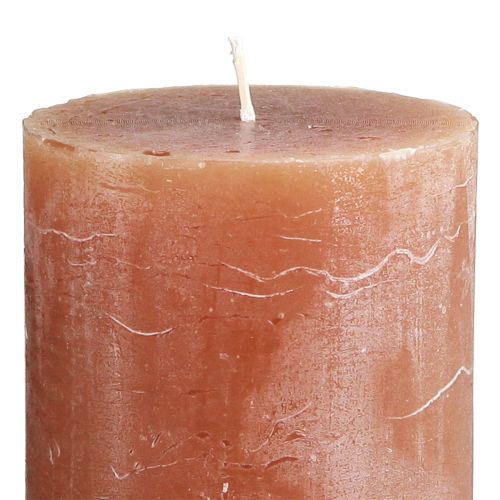 Article Bougies de couleur unie bougies pilier caramel 70×120mm 4 pcs