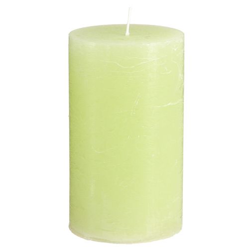 Article Bougies unies vert citron​​​​​​​ Bougies pilier 70×120mm 4 pcs