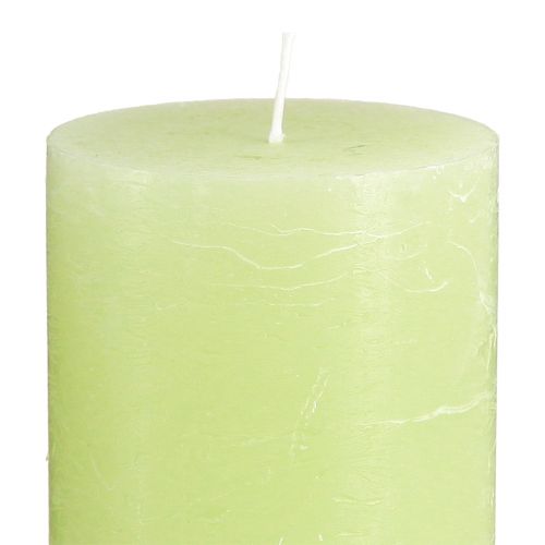 Article Bougies unies vert citron​​​​​​​ Bougies pilier 70×120mm 4 pcs