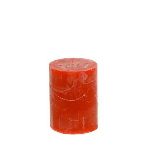 Bougies colorées orange 60x80mm 4pcs