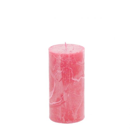 Article Bougies colorées unies rose 50x100mm 4pcs