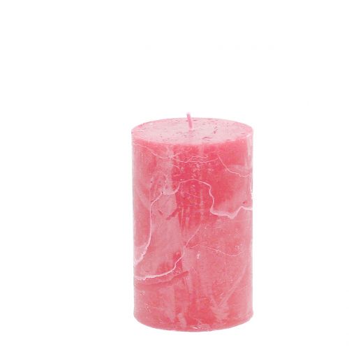 Floristik24 Bougies colorées unies rose 60x100mm 4pcs