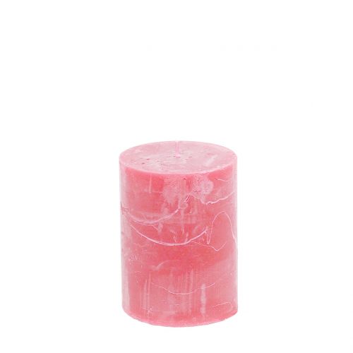 Bougies colorées unies rose 60x80mm 4pcs