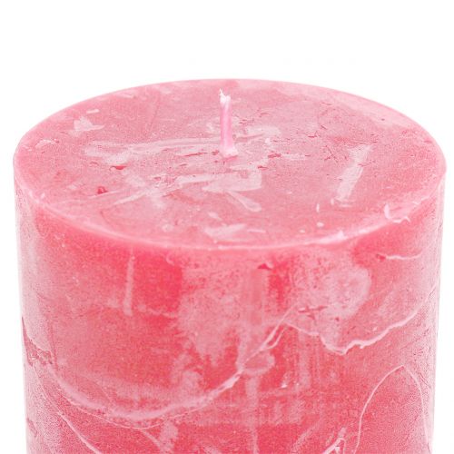 Article Bougies colorées unies rose 60x80mm 4pcs