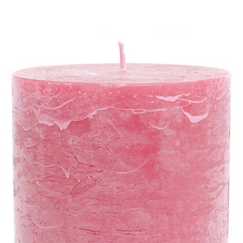 Article Bougies colorées unies rose 85x150mm 2pcs