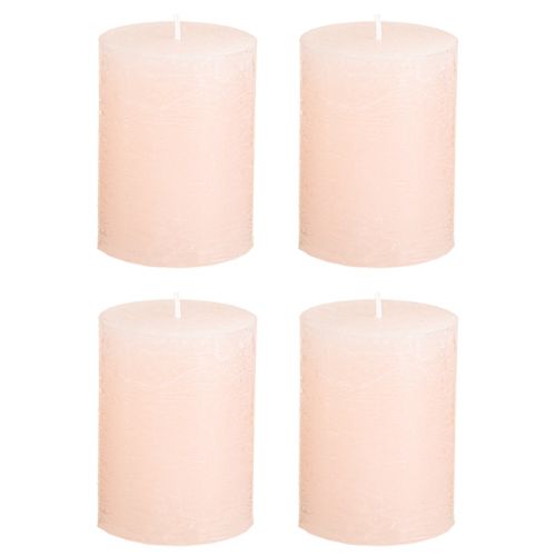 Article Bougies unies roses bougies piliers rose clair 60×80mm 4 pcs