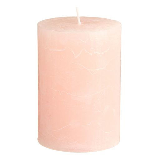Article Bougies de couleur unie bougies pilier roses rose clair 85×120mm 2 pcs