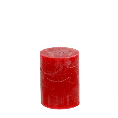 Article Bougies colorées unies rouge 60x80mm 4pcs