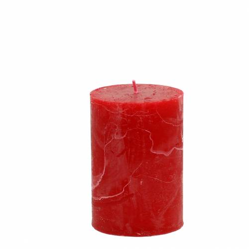 Article Bougies colorées unies rouge 70x100mm 4pcs