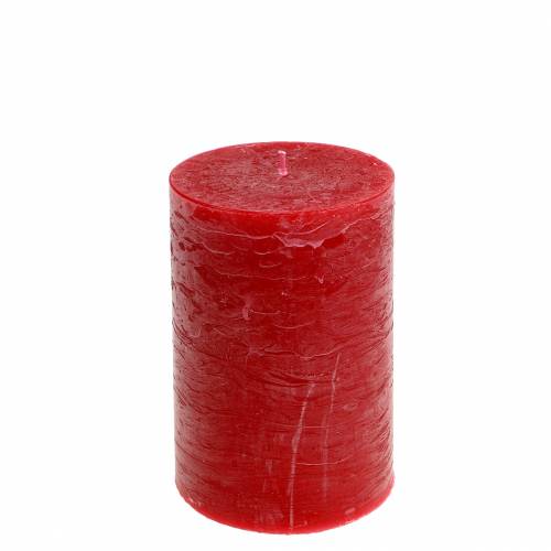 Bougies de couleur unie rouge 70x120mm 4 pcs