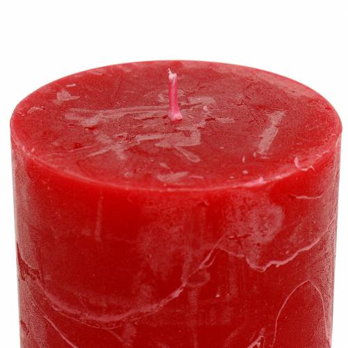 Article Bougies de couleur unie rouge 70x80mm 4 pcs