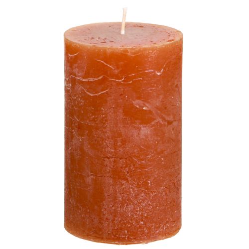 Article Bougies de couleur unie bougies piliers rouge-marron 60×100mm 4 pcs