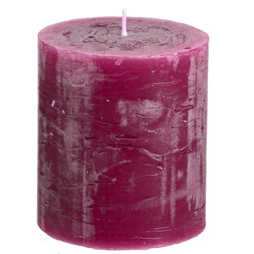 Article Bougies de couleur unie Bougies pilier Berry violet 70×80mm 4 pcs