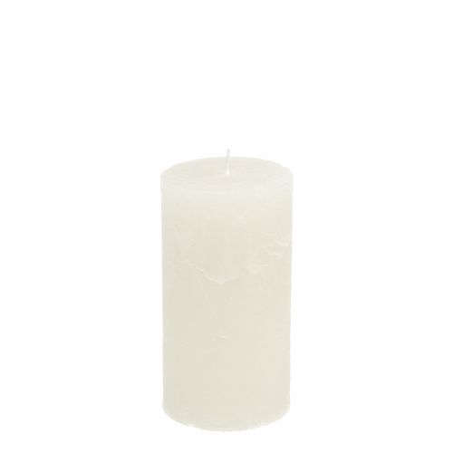 Floristik24 Bougies de couleur unie blanc 50x100mm 4 pcs