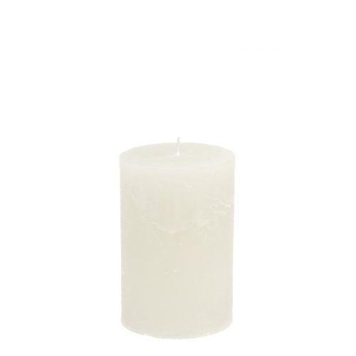 Bougies de couleur unie blanc 60x80mm 4 pcs