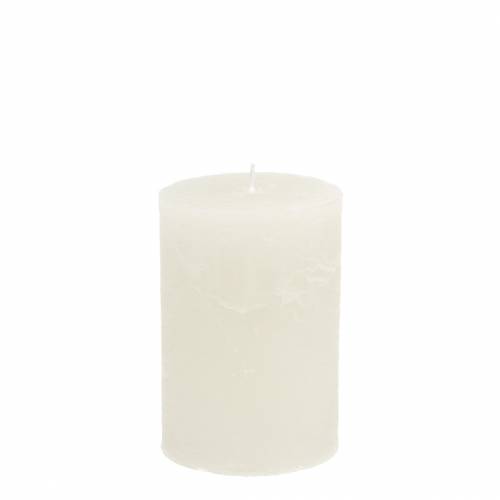 Bougies de couleur unie blanc 70x100mm 4 pcs