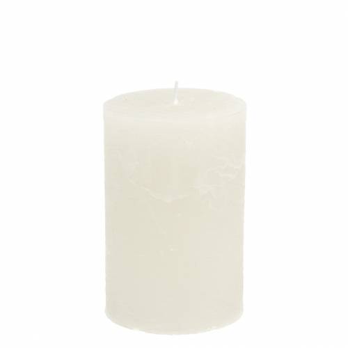 Bougies de couleur unie blanc 70x120mm 4 pcs