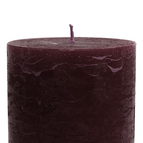 Article Bougies colorées unies bordeaux 85x150mm 2pcs