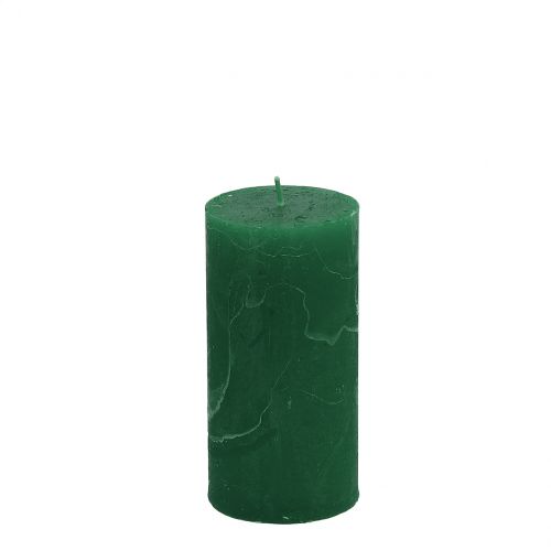 Bougies unies vert foncé 50x100mm 4 pcs