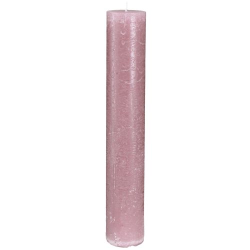 Bougies Vieux rose Teintes dans la masse 50×300mm 4 pcs