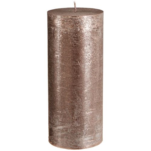 Floristik24 Bougies piliers de couleur unie cuivre 85mmx200mm 2 pcs