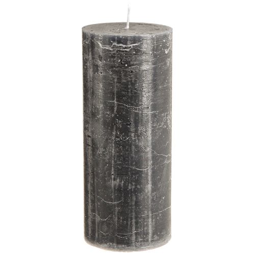 Bougies piliers de couleur unie en anthracite 85x200mm 2 pièces