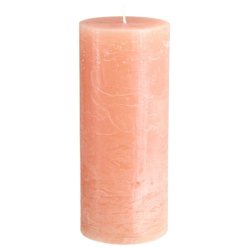 Floristik24 Bougies piliers de couleur unie pêche 85x200mm 2 pcs