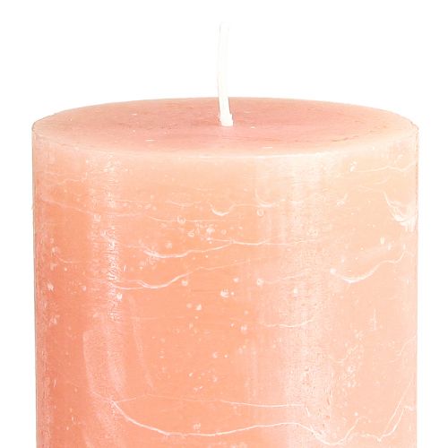 Article Bougies piliers de couleur unie pêche 85x200mm 2 pcs