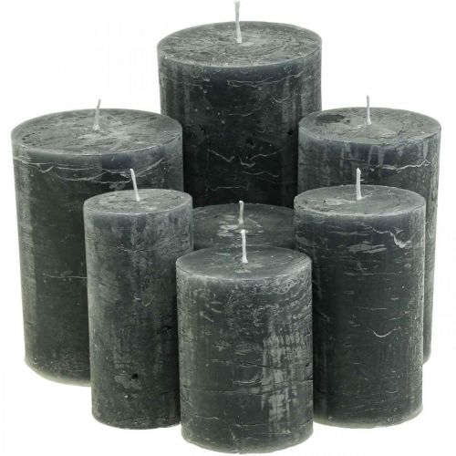 Article Bougies unies anthracite différentes tailles