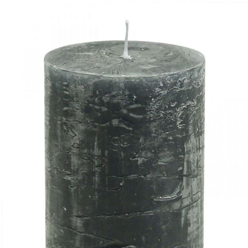 Article Bougies de couleur unie bougies pilier anthracite 60×100mm 4 pcs