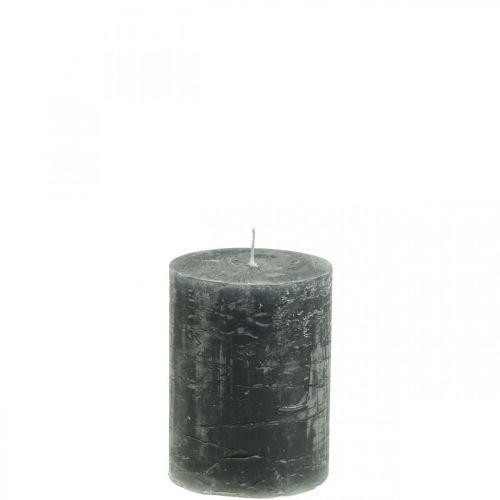 Bougies de couleur unie bougies pilier anthracite 60×100mm 4 pcs