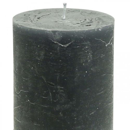 Article Bougies de couleur unie bougies pilier anthracite 70×100mm 4 pcs