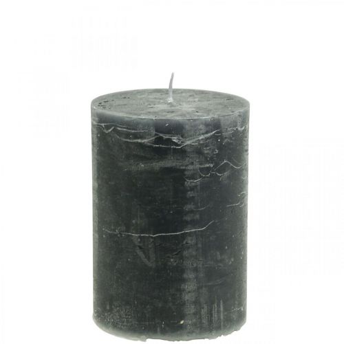 Bougies de couleur unie bougies pilier anthracite 85×120mm 2pcs
