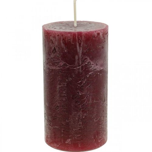 Floristik24 Bougies de couleur unie Bourgogne Rustic Safe Candle 110×60mm 4pcs