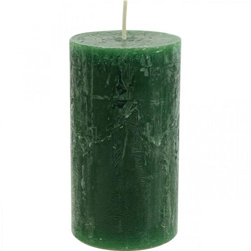 Bougies de couleur unie Bougies pilier vert foncé 60×110mm 4pcs