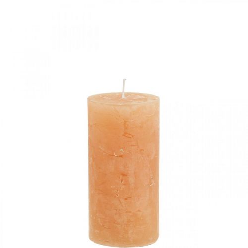 Article Bougies de couleur unie Bougies pilier Orange Pêche 50×100mm 4pcs